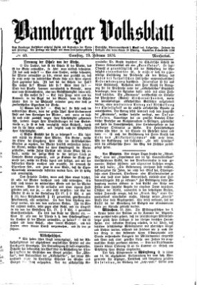 Bamberger Volksblatt Samstag 19. Februar 1876