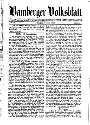 Bamberger Volksblatt Samstag 4. März 1876