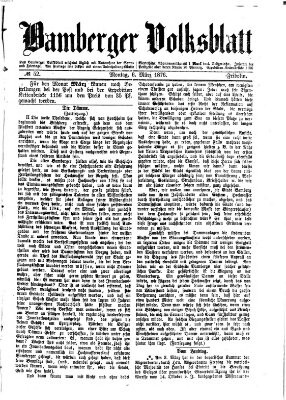 Bamberger Volksblatt Montag 6. März 1876