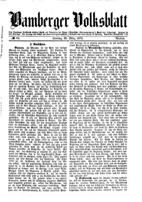 Bamberger Volksblatt Montag 20. März 1876