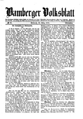 Bamberger Volksblatt Mittwoch 22. März 1876