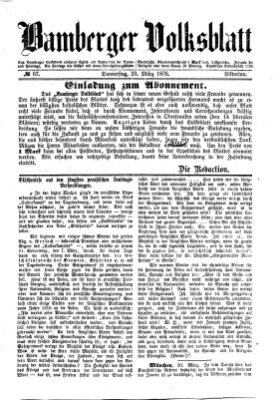 Bamberger Volksblatt Dienstag 28. März 1876