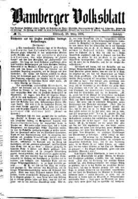 Bamberger Volksblatt Mittwoch 29. März 1876