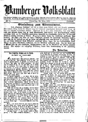 Bamberger Volksblatt Donnerstag 30. März 1876