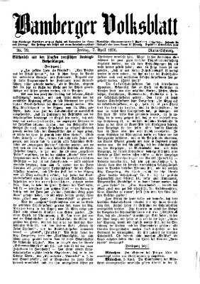 Bamberger Volksblatt Freitag 7. April 1876