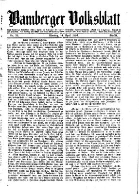 Bamberger Volksblatt Montag 24. April 1876