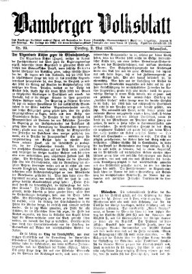 Bamberger Volksblatt Dienstag 2. Mai 1876