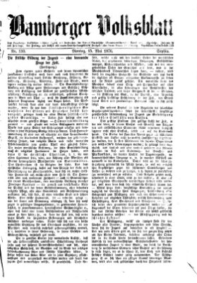 Bamberger Volksblatt Montag 15. Mai 1876