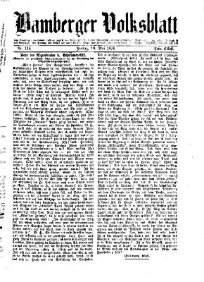 Bamberger Volksblatt Freitag 19. Mai 1876