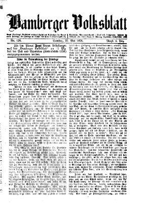 Bamberger Volksblatt Samstag 27. Mai 1876