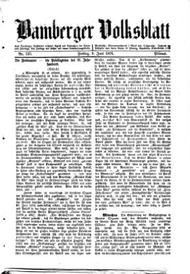 Bamberger Volksblatt Freitag 9. Juni 1876