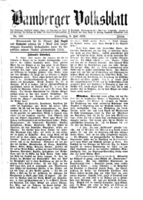 Bamberger Volksblatt Donnerstag 6. Juli 1876