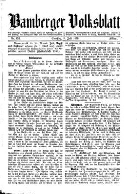 Bamberger Volksblatt Samstag 8. Juli 1876