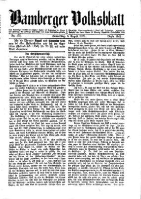 Bamberger Volksblatt Donnerstag 3. August 1876