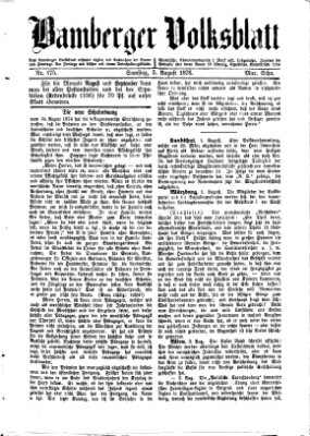 Bamberger Volksblatt Samstag 5. August 1876