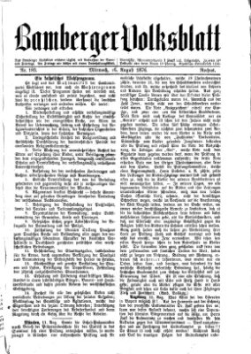 Bamberger Volksblatt Mittwoch 16. August 1876