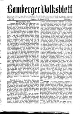 Bamberger Volksblatt Samstag 19. August 1876