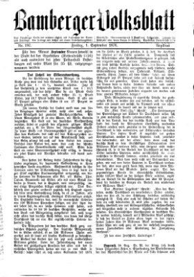 Bamberger Volksblatt Freitag 1. September 1876