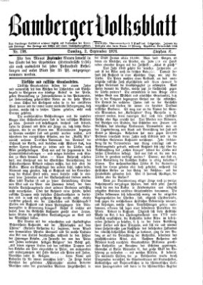 Bamberger Volksblatt Samstag 2. September 1876