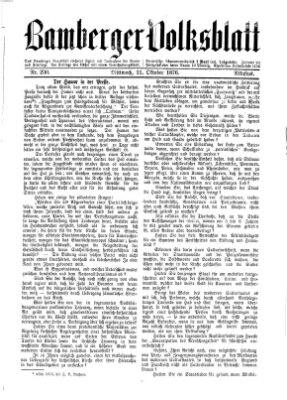 Bamberger Volksblatt Mittwoch 11. Oktober 1876