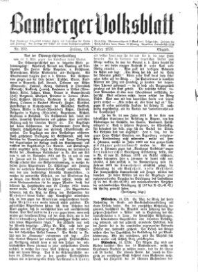 Bamberger Volksblatt Freitag 13. Oktober 1876