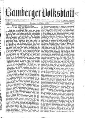 Bamberger Volksblatt Montag 16. Oktober 1876