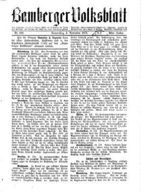 Bamberger Volksblatt Donnerstag 2. November 1876