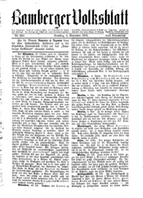 Bamberger Volksblatt Samstag 4. November 1876