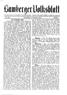 Bamberger Volksblatt Donnerstag 9. November 1876