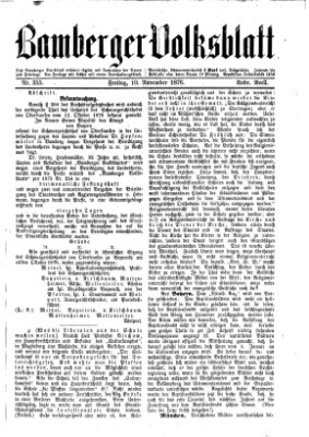 Bamberger Volksblatt Freitag 10. November 1876