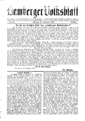 Bamberger Volksblatt Montag 13. November 1876