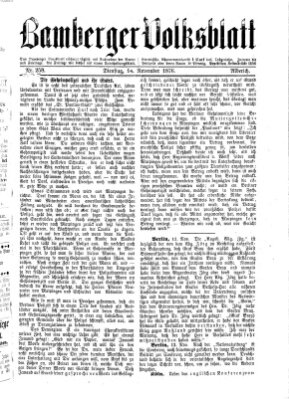 Bamberger Volksblatt Dienstag 14. November 1876