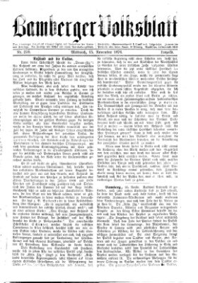 Bamberger Volksblatt Mittwoch 15. November 1876