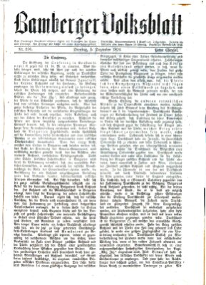 Bamberger Volksblatt Dienstag 5. Dezember 1876