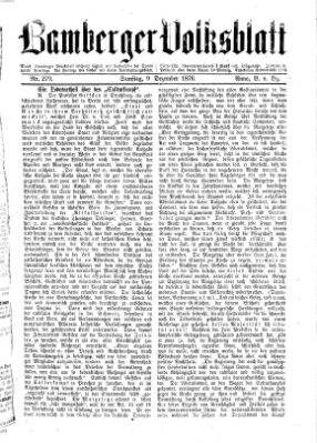 Bamberger Volksblatt Samstag 9. Dezember 1876
