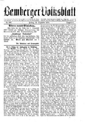 Bamberger Volksblatt Freitag 22. Dezember 1876