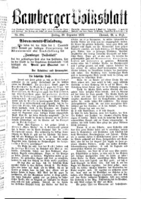 Bamberger Volksblatt Freitag 29. Dezember 1876