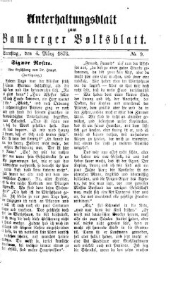 Bamberger Volksblatt. Unterhaltungsblatt zum Bamberger Volksblatt (Bamberger Volksblatt) Samstag 4. März 1876