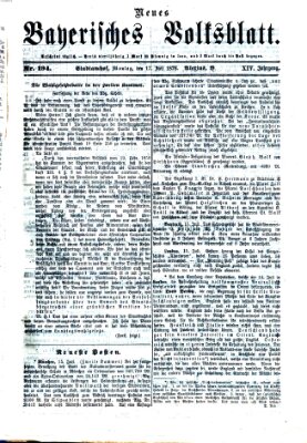 Neues bayerisches Volksblatt Montag 17. Juli 1876