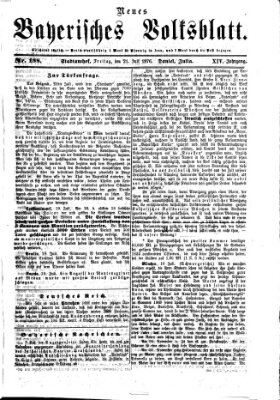 Neues bayerisches Volksblatt Freitag 21. Juli 1876