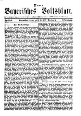 Neues bayerisches Volksblatt Samstag 29. Juli 1876