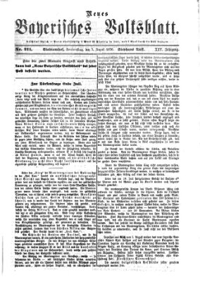 Neues bayerisches Volksblatt Donnerstag 3. August 1876