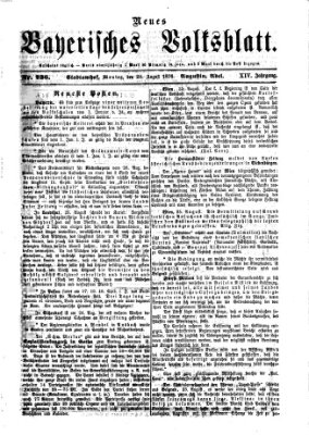 Neues bayerisches Volksblatt Montag 28. August 1876