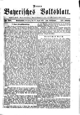 Neues bayerisches Volksblatt Dienstag 29. August 1876