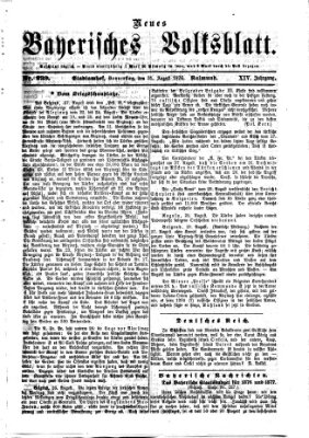 Neues bayerisches Volksblatt Donnerstag 31. August 1876