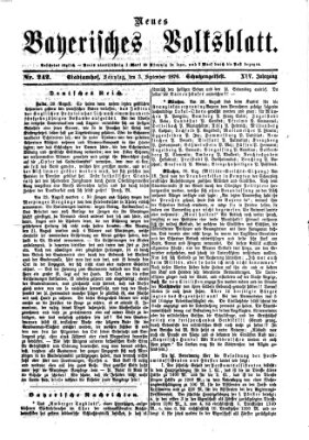 Neues bayerisches Volksblatt Sonntag 3. September 1876