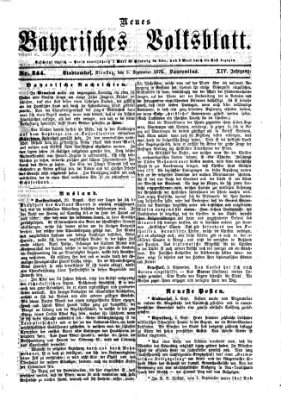 Neues bayerisches Volksblatt Dienstag 5. September 1876