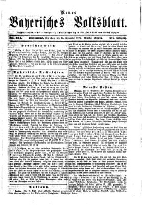 Neues bayerisches Volksblatt Dienstag 12. September 1876