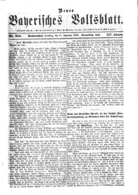 Neues bayerisches Volksblatt Samstag 16. September 1876