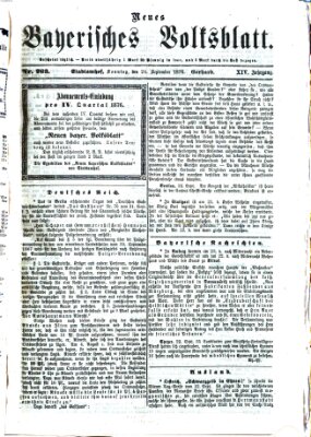 Neues bayerisches Volksblatt Sonntag 24. September 1876